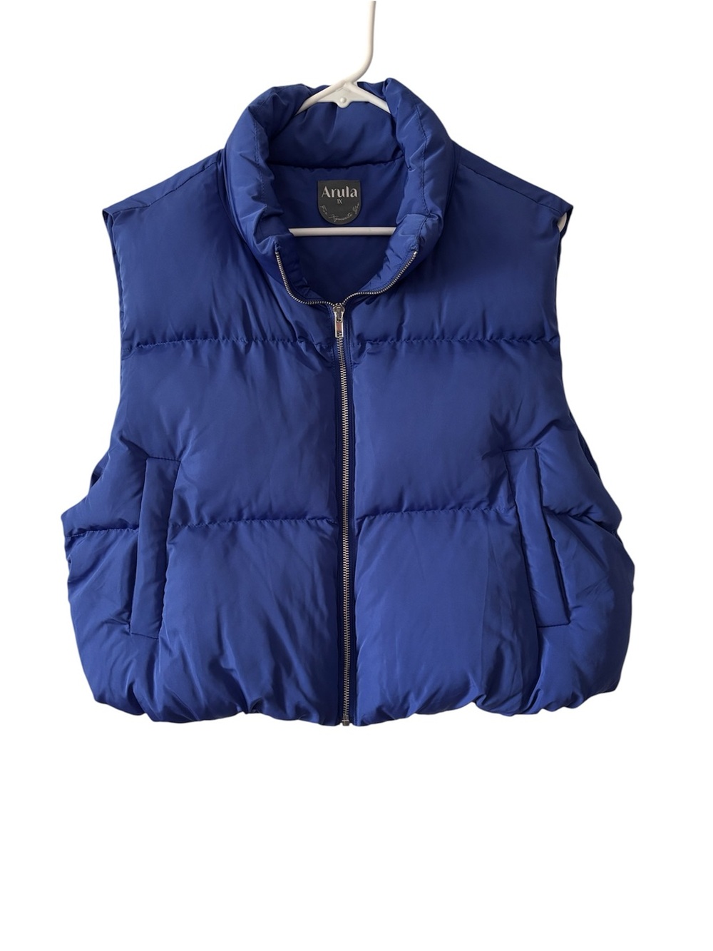ARULA Women’s Blue Cropped Puffer Vest Size 1X